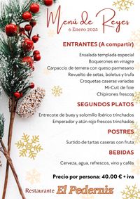 MENÚ DE REYES RESTAURANTE EL PEDERNIZ MENÚ DE REYES RESTAURANTE EL PEDERNIZ