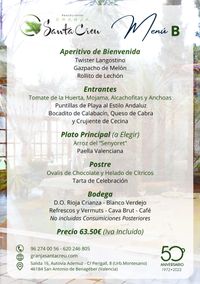CARTA EVENTOS B RESTAURANTE GRANJA SANTA CREU CARTA EVENTOS B RESTAURANTE GRANJA SANTA CREU