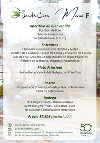 CARTA EVENTOS F RESTAURANTE GRANJA SANTA CREU CARTA EVENTOS F RESTAURANTE GRANJA SANTA CREU