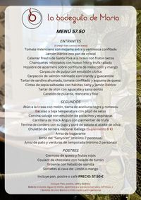 Menú 57.50 La Bodeguita de María Menú 57.50 La Bodeguita de María