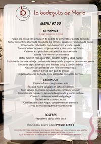 Menú 6750 La Bodeguita de María